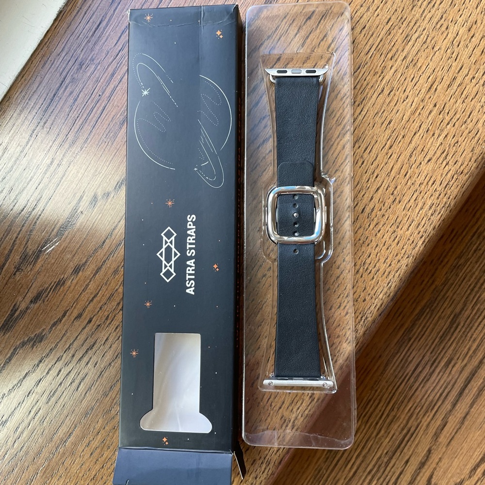 Astra Straps Black Apple Watch Band Diem Genuine Leather Band 30MM-40MM-41MM